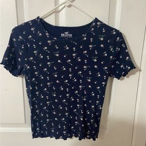 Navy Tee shirt from Hollister with little flowers